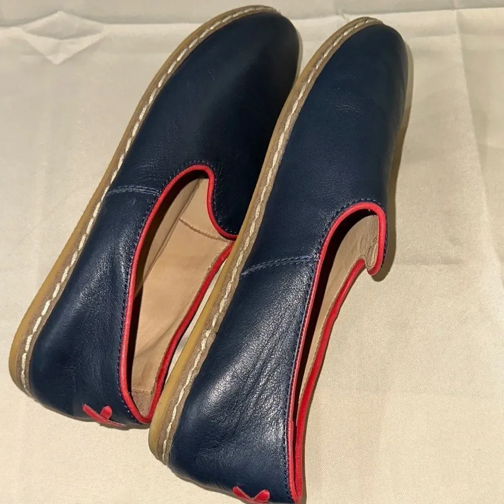 CHARIX Navy/Red Slip-On Loafers Size 40 - Picture 6 of 10
